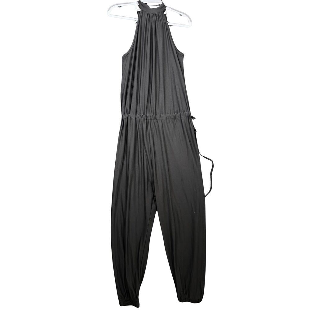 LeSwim Black Halter Jumpsuit Jogger Swim Fabric Womens XS (Oversized)